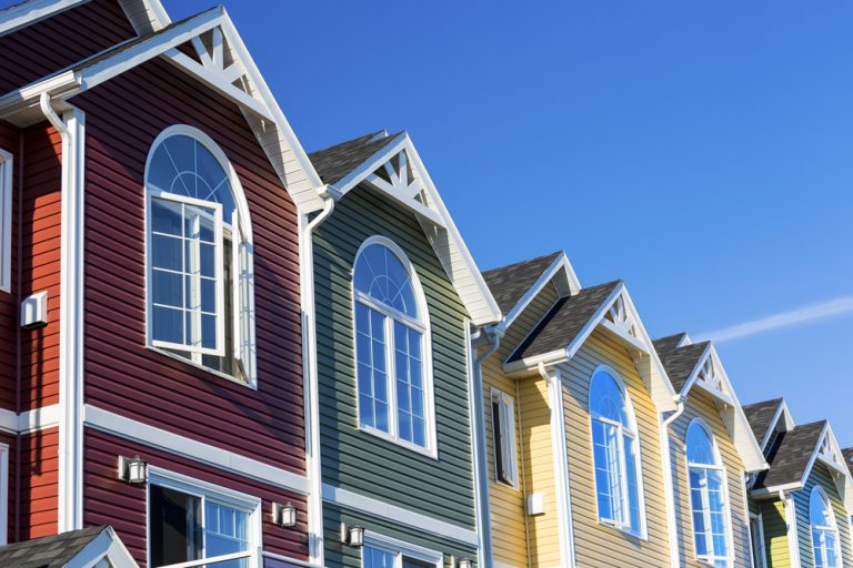 Colorful Townhouse Vinyl Siding