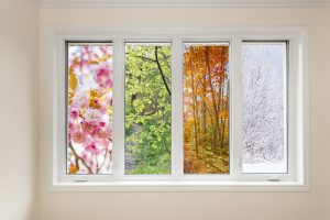 Windows showing the seasons within each pane