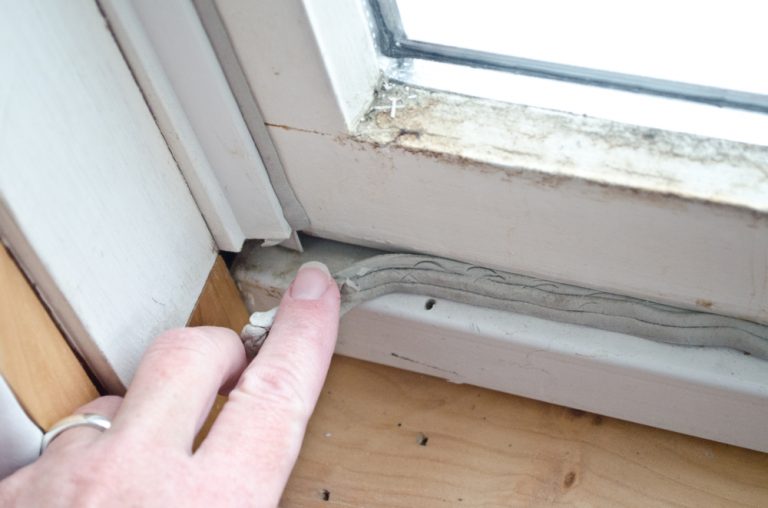 Window draft, failing caulking