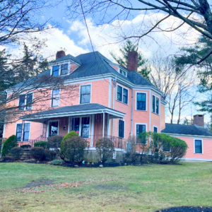 James Hardie Fiber Cement siding in the color pink on a home