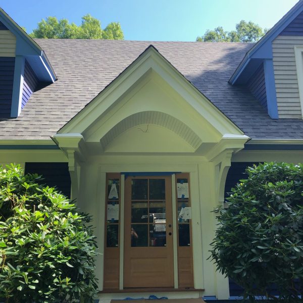 Front entry of a home in Medfield MA